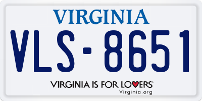 VA license plate VLS8651