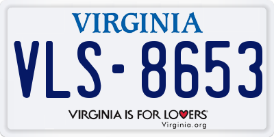 VA license plate VLS8653