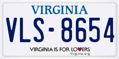 VA license plate VLS8654