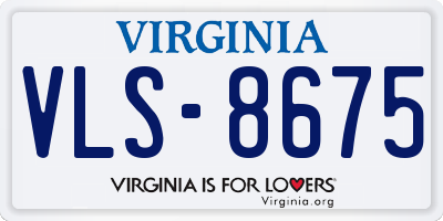 VA license plate VLS8675
