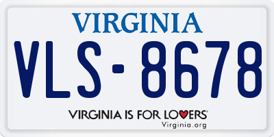 VA license plate VLS8678