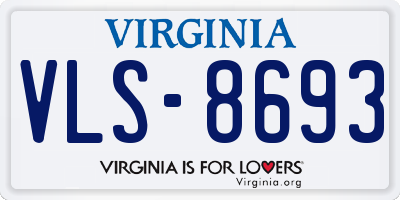 VA license plate VLS8693