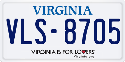 VA license plate VLS8705
