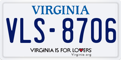 VA license plate VLS8706