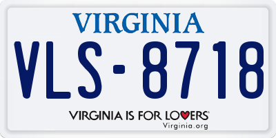 VA license plate VLS8718