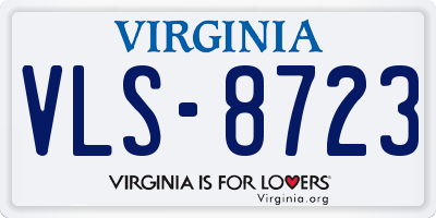 VA license plate VLS8723