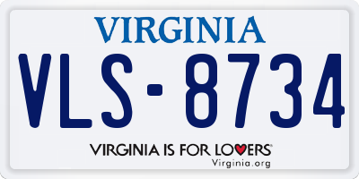 VA license plate VLS8734