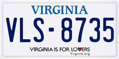 VA license plate VLS8735