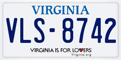VA license plate VLS8742