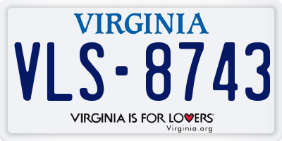 VA license plate VLS8743