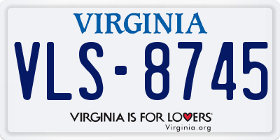VA license plate VLS8745