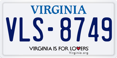 VA license plate VLS8749