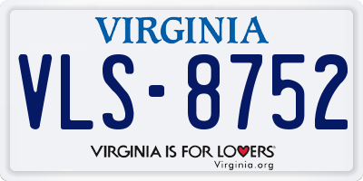VA license plate VLS8752