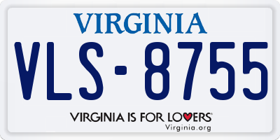 VA license plate VLS8755