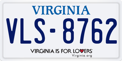 VA license plate VLS8762