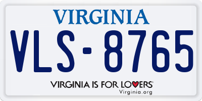 VA license plate VLS8765