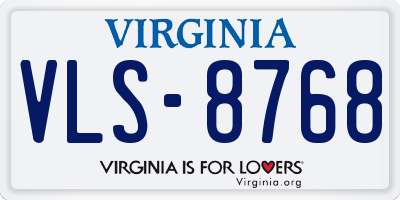VA license plate VLS8768