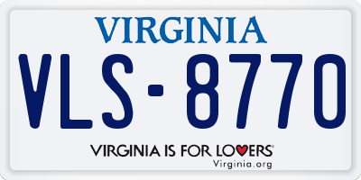 VA license plate VLS8770