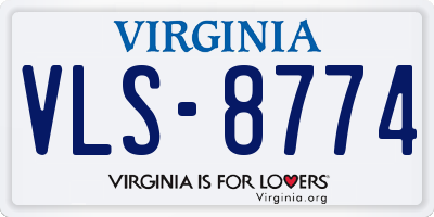 VA license plate VLS8774