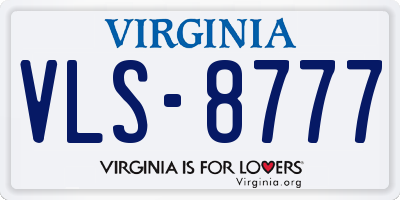 VA license plate VLS8777