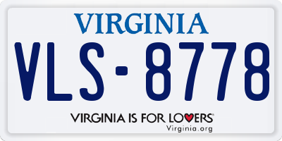 VA license plate VLS8778