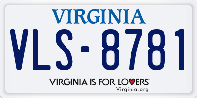 VA license plate VLS8781