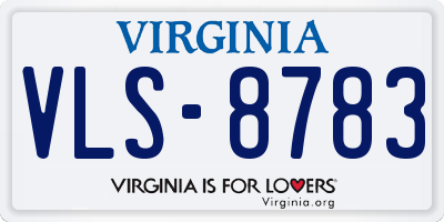 VA license plate VLS8783