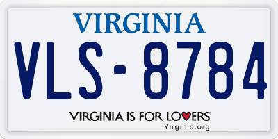 VA license plate VLS8784