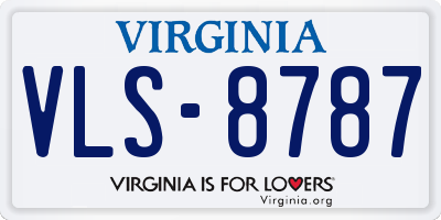 VA license plate VLS8787