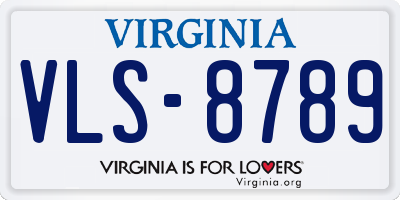 VA license plate VLS8789
