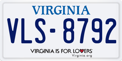 VA license plate VLS8792