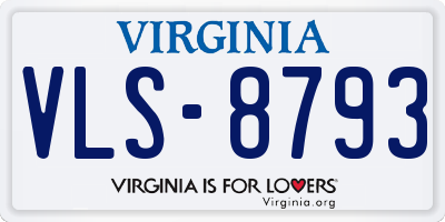 VA license plate VLS8793