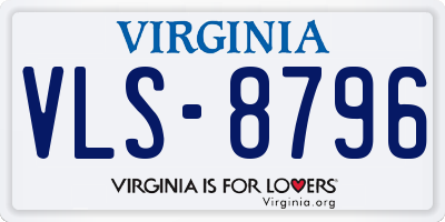 VA license plate VLS8796