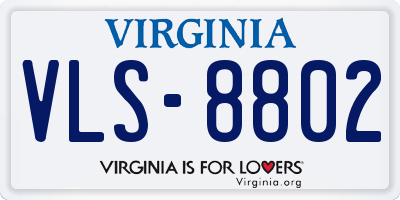 VA license plate VLS8802