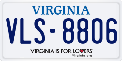 VA license plate VLS8806