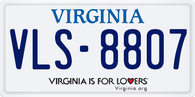 VA license plate VLS8807
