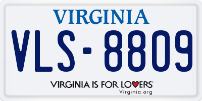 VA license plate VLS8809