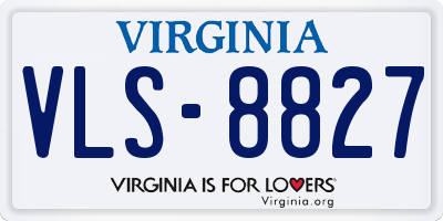 VA license plate VLS8827