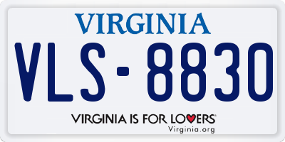 VA license plate VLS8830
