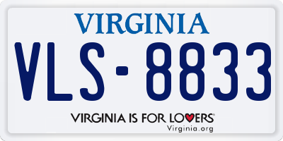 VA license plate VLS8833