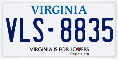 VA license plate VLS8835