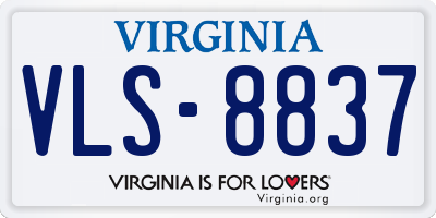 VA license plate VLS8837