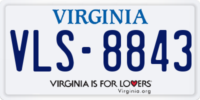 VA license plate VLS8843
