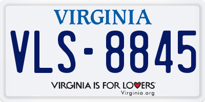 VA license plate VLS8845