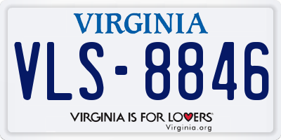 VA license plate VLS8846