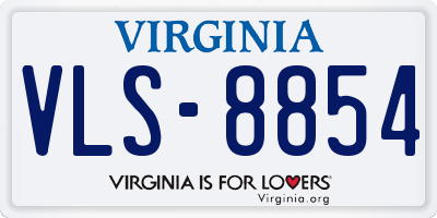 VA license plate VLS8854