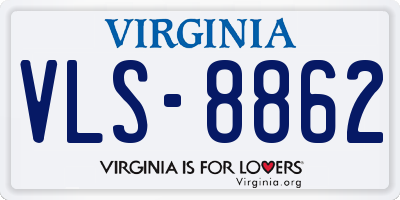 VA license plate VLS8862
