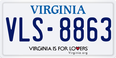 VA license plate VLS8863