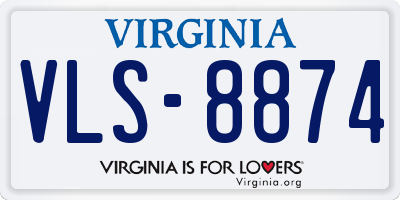 VA license plate VLS8874