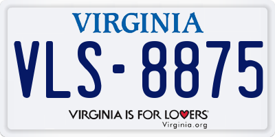 VA license plate VLS8875
